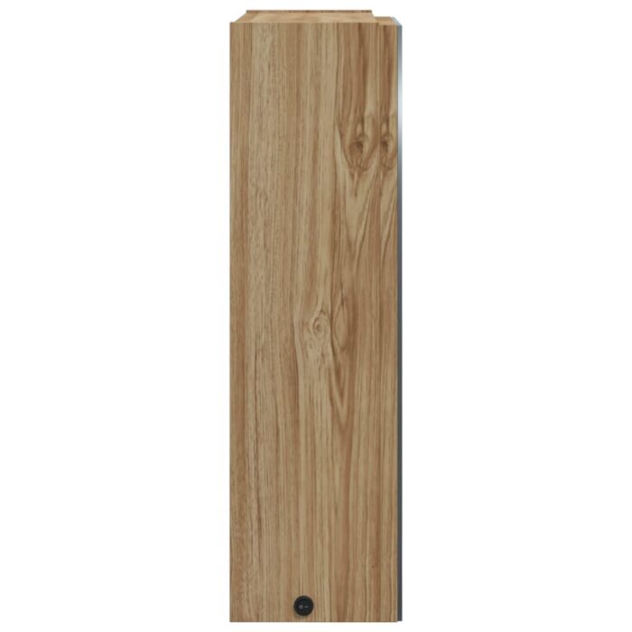Armoire de salle de bain à miroir avec LED chêne 45x13x52 cm – Image 5