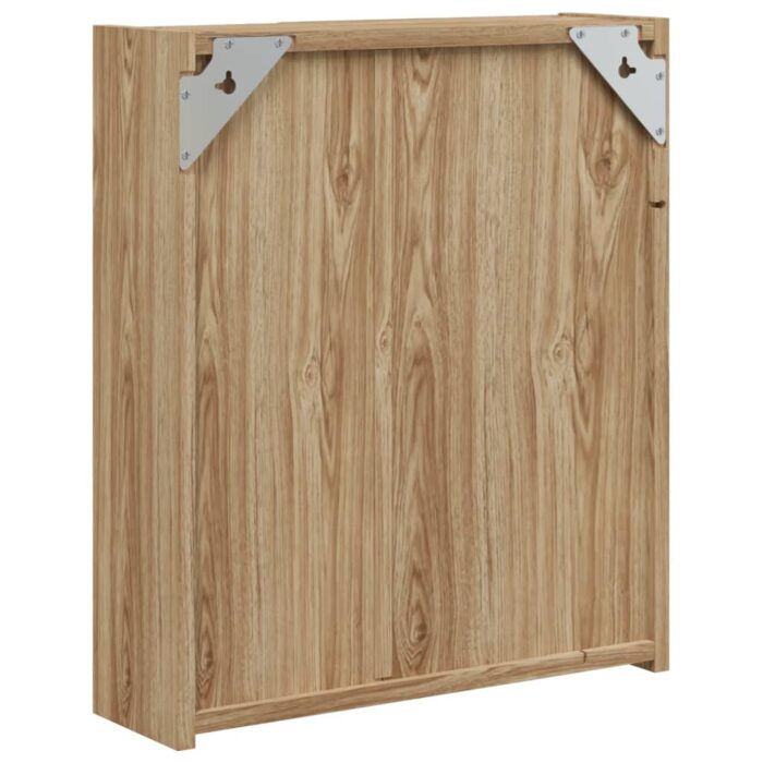 Armoire de salle de bain à miroir avec LED chêne 45x13x52 cm – Image 6