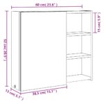 Armoire de salle de bain à miroir avec LED blanc 60x13x52 cm – Image 10