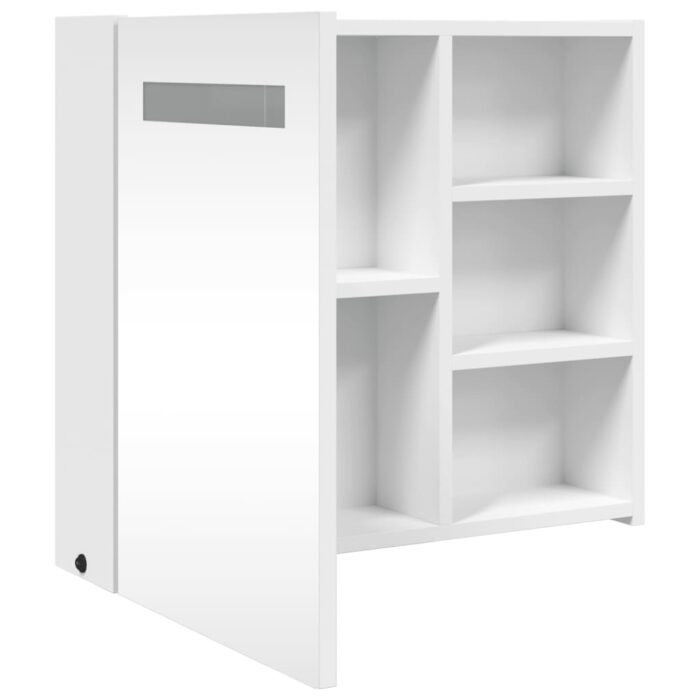 Armoire de salle de bain à miroir avec LED blanc 60x13x52 cm – Image 3