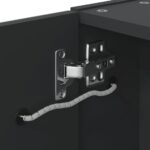 Armoire de salle de bain à miroir avec LED noir 60x13x52 cm – Image 7