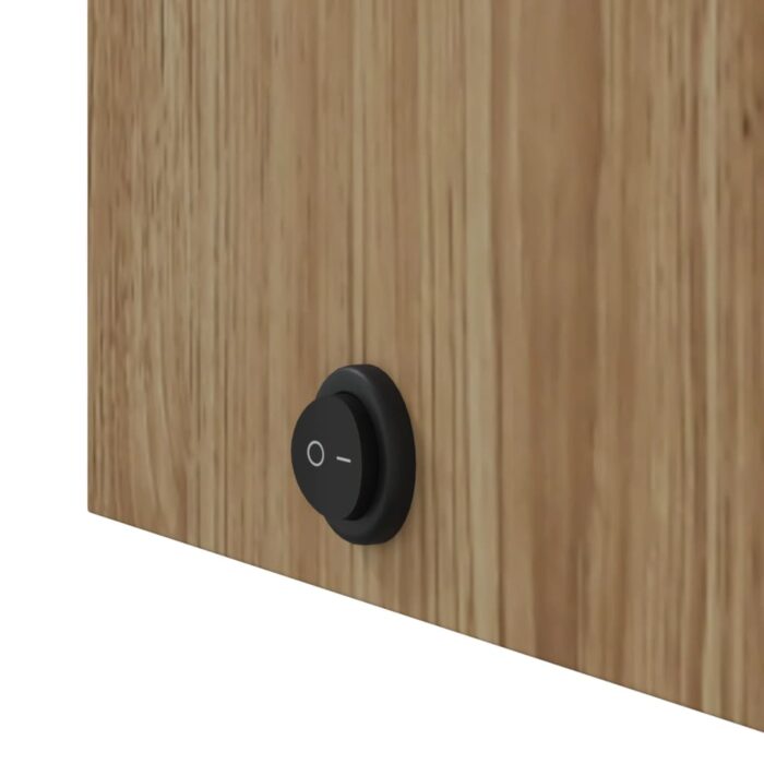 Armoire de salle de bain à miroir avec LED chêne 60x13x52 cm – Image 8