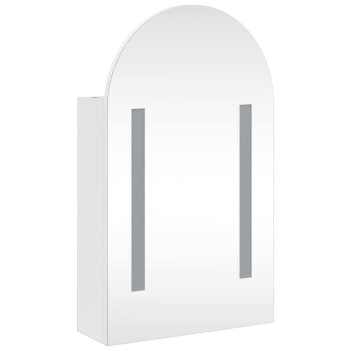Armoire de bain à miroir avec LED arquée blanc 42x13x70 cm – Image 2