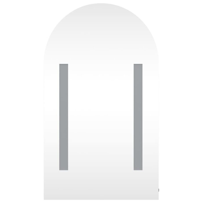 Armoire de bain à miroir avec LED arquée blanc 42x13x70 cm – Image 4
