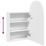 Armoire de bain à miroir avec LED arquée blanc 42x13x70 cm – Image 7