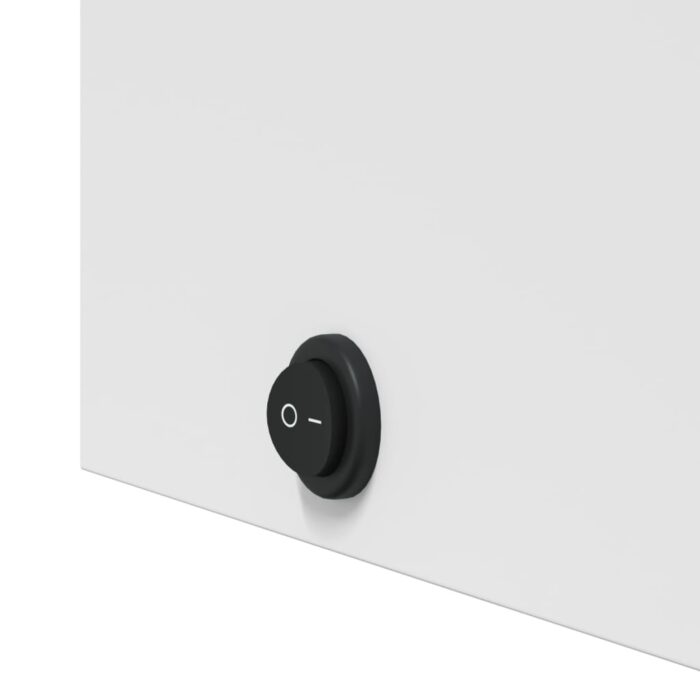 Armoire de bain à miroir avec LED arquée blanc 42x13x70 cm – Image 9