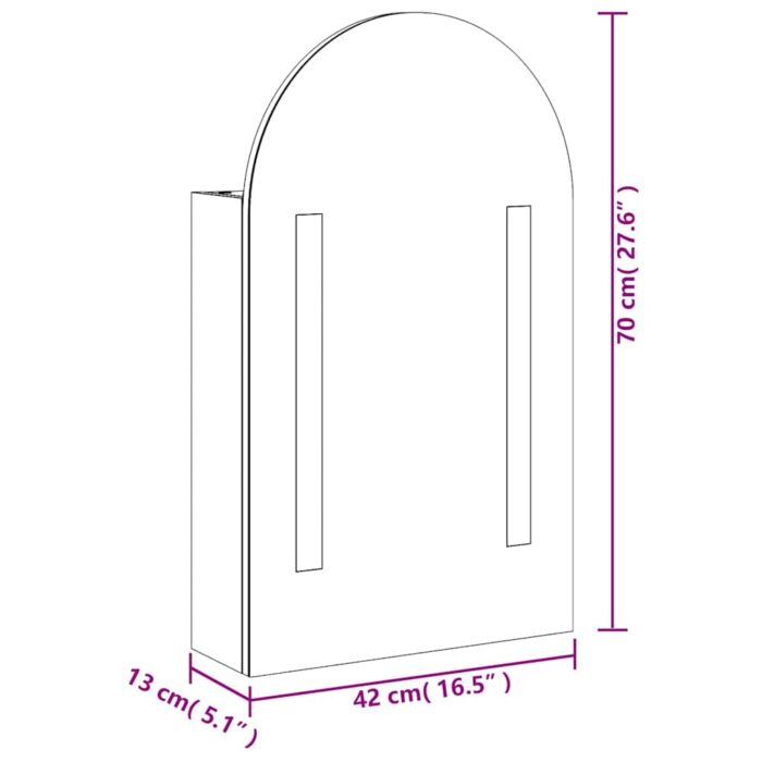 VXL8721012107106_g_en_hd_11.jpg Armoire de bain à miroir avec LED arquée noir 42x13x70 cm – Image 11