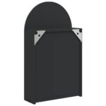 Armoire de bain à miroir avec LED arquée noir 42x13x70 cm – Image 6
