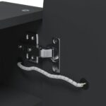 Armoire de bain à miroir avec LED arquée noir 42x13x70 cm – Image 8