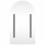 Armoire de bain à miroir avec LED arquée chêne 42x13x70 cm – Image 4