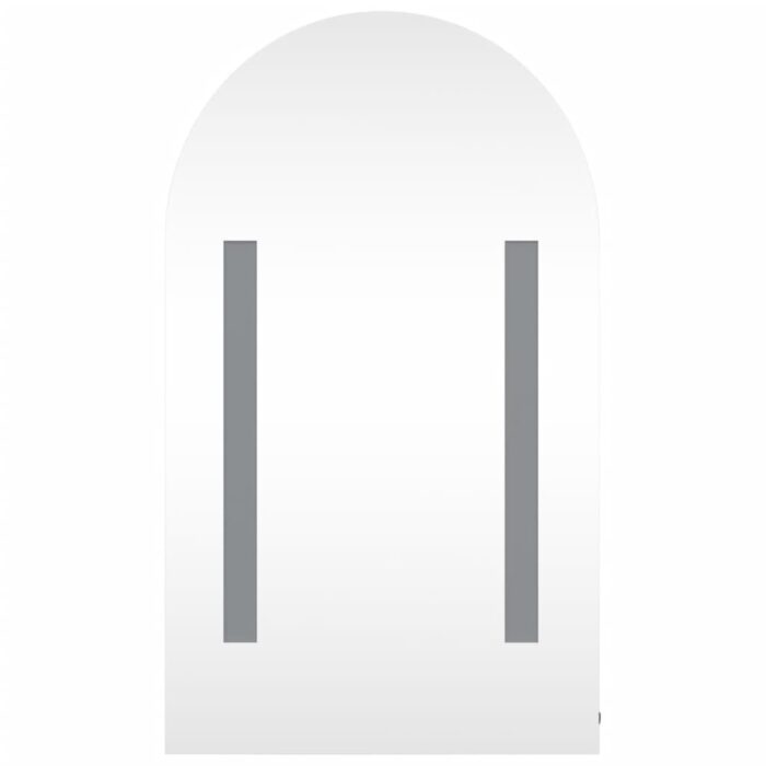 Armoire de bain à miroir avec LED arquée chêne 42x13x70 cm – Image 4