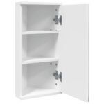 Armoire de bain à miroir d'angle blanc 30x24x60 cm – Image 2