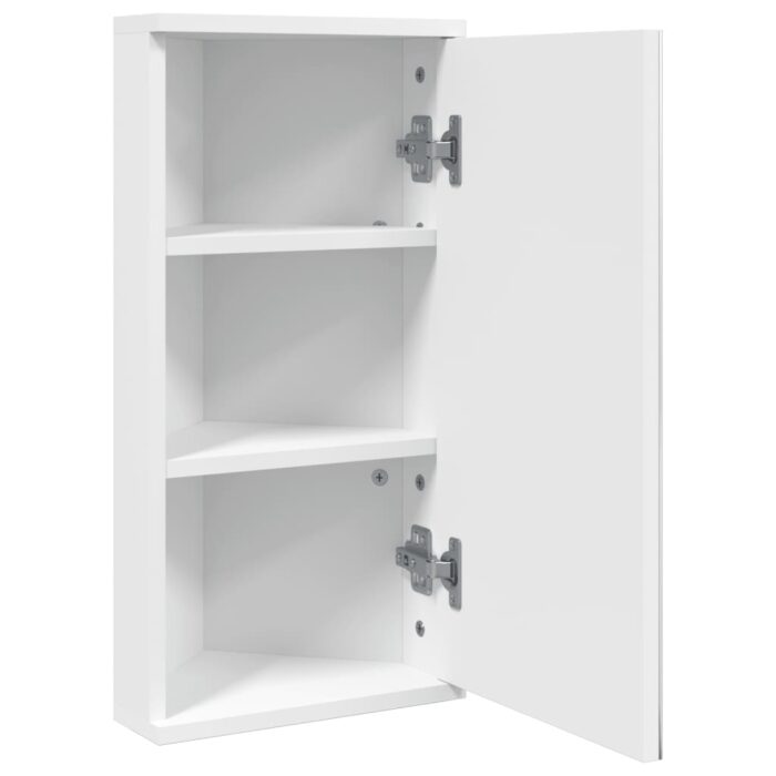 Armoire de bain à miroir d'angle blanc 30x24x60 cm – Image 2