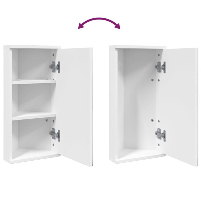 Armoire de bain à miroir d'angle blanc 30x24x60 cm – Image 5