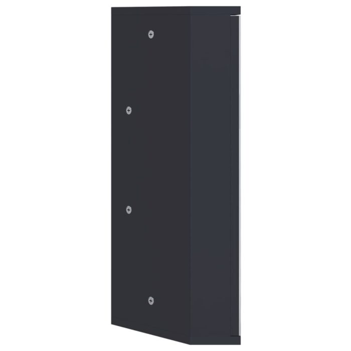 Armoire de bain à miroir d'angle gris 30x24x60 cm – Image 3