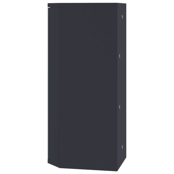 Armoire de bain à miroir d'angle gris 30x24x60 cm – Image 4