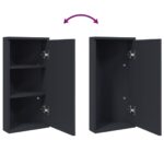 Armoire de bain à miroir d'angle gris 30x24x60 cm – Image 5