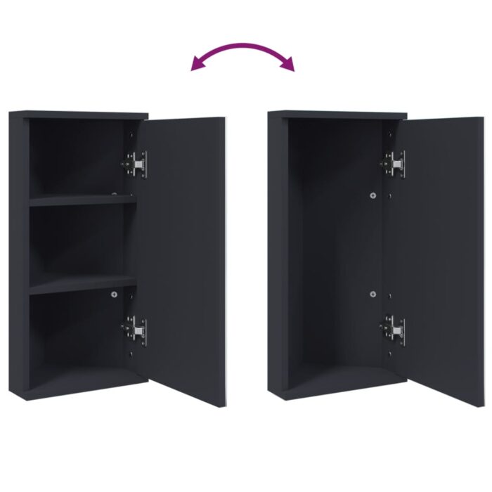 Armoire de bain à miroir d'angle gris 30x24x60 cm – Image 5