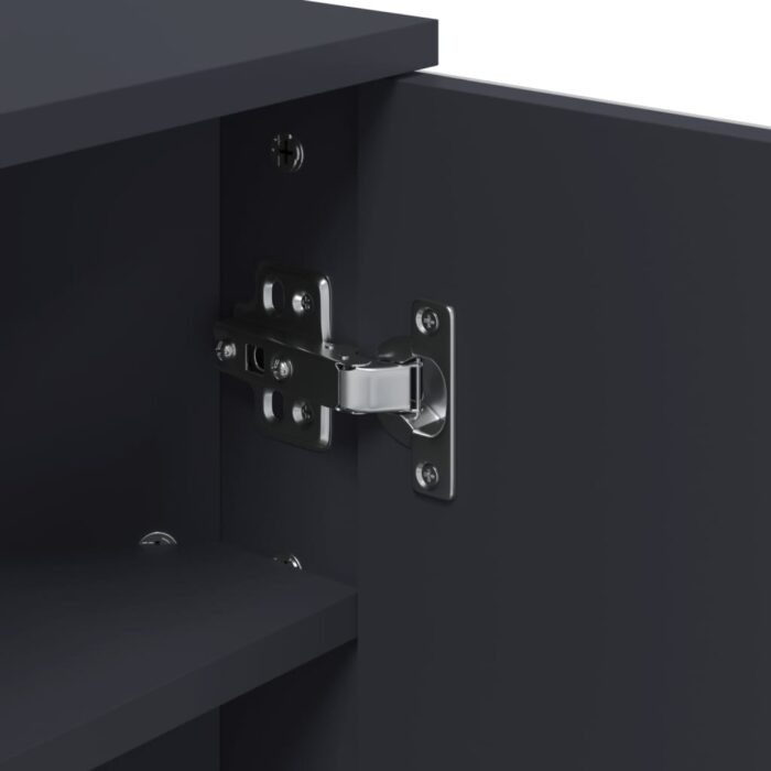 Armoire de bain à miroir d'angle gris 30x24x60 cm – Image 6