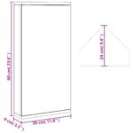 Armoire de bain à miroir d'angle gris 30x24x60 cm – Image 7