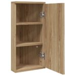 Armoire de bain à miroir d'angle chêne 30x24x60 cm – Image 2