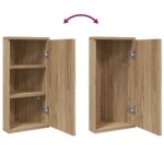 Armoire de bain à miroir d'angle chêne 30x24x60 cm – Image 5