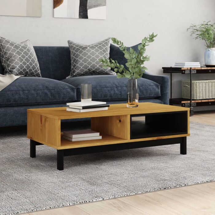 Table basse FLAM 100x50x32,5 cm bois de pin massif – Image 1