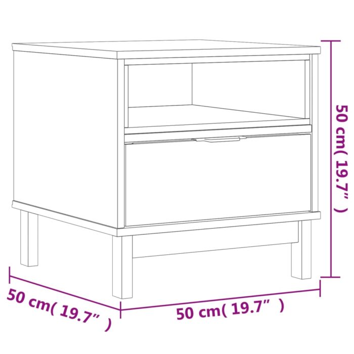 Table d'appoint FLAM 50x50x50 cm bois de pin massif – Image 8