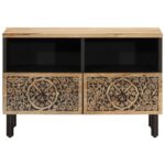 Meuble TV 70x33x46 cm Bois massif de manguier – Image 3