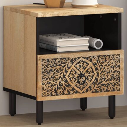 Table de chevet 40x33x46 cm Bois de manguier solide