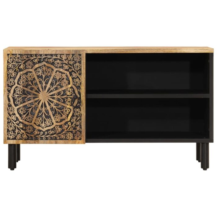 Meuble TV 80x31x46 cm bois massif de manguier – Image 3