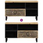 Meuble TV 80x33x46 cm bois massif de manguier – Image 6