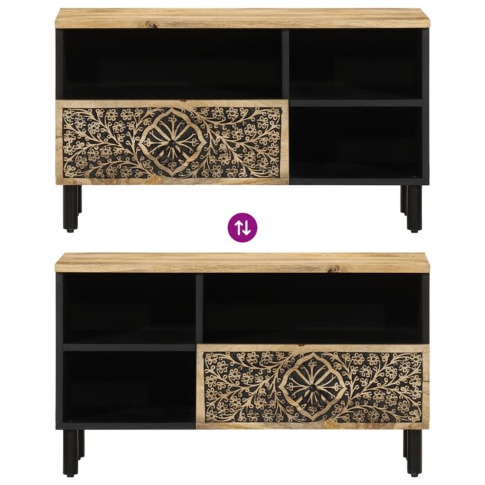Meuble TV 80x33x46 cm bois massif de manguier – Image 6