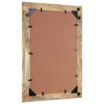 Miroir de bain 50x70x2,5 cm bois de manguier massif et verre – Image 2