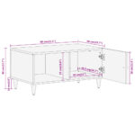 Table basse 80x50x40 cm bois de manguier massif – Image 10
