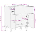 Table de chevet 50x33x60 cm bois de manguier massif – Image 10