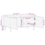 Table basse 80x50x40 cm bois de manguier massif – Image 10