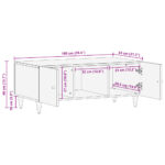Table basse 100x54x40 cm bois de manguier massif – Image 10