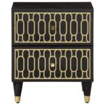 Tables de chevet 2 pcs 40x33x46 cm Bois de manguier solide – Image 3