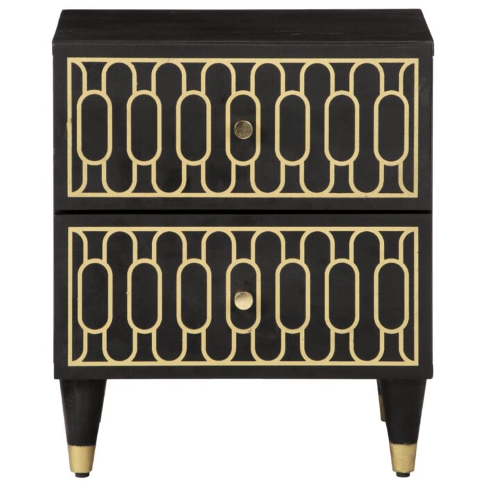 Tables de chevet 2 pcs 40x33x46 cm Bois de manguier solide – Image 3