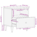 Table de chevet 40x33x46 cm Bois de manguier solide – Image 10