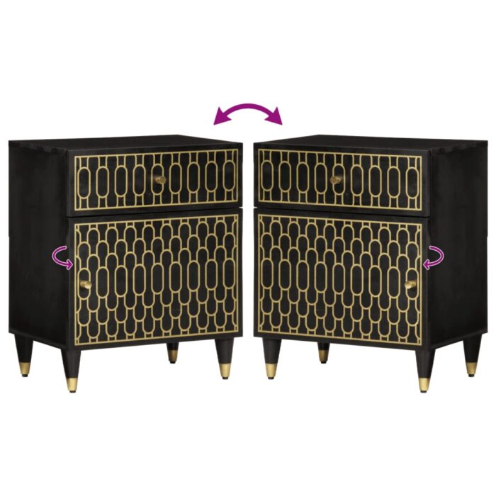 Table de chevet 50x33x60 cm bois de manguier massif – Image 5