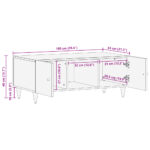 Table basse 100x54x40 cm bois de manguier massif – Image 10
