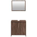 Ensemble de meubles de salle de bain 2 pcs Chêne marron – Image 3