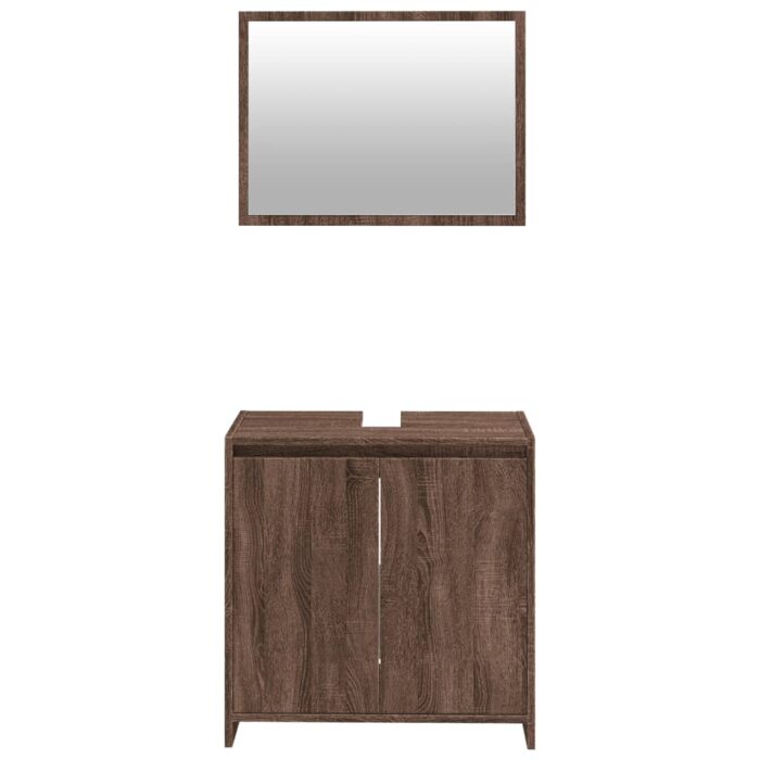 Ensemble de meubles de salle de bain 2 pcs Chêne marron – Image 3