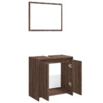 Ensemble de meubles de salle de bain 2 pcs Chêne marron – Image 6