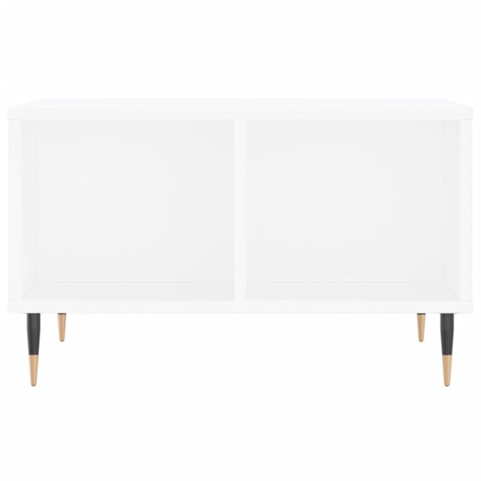 Table basse Blanc 60x50x36,5 cm Bois d'ingénierie – Image 2