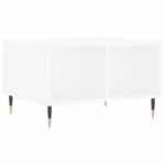 Table basse Blanc 60x50x36,5 cm Bois d'ingénierie – Image 4