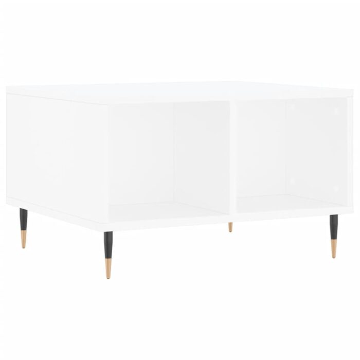 Table basse Blanc 60x50x36,5 cm Bois d'ingénierie – Image 4