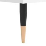 Table basse Blanc 60x50x36,5 cm Bois d'ingénierie – Image 5